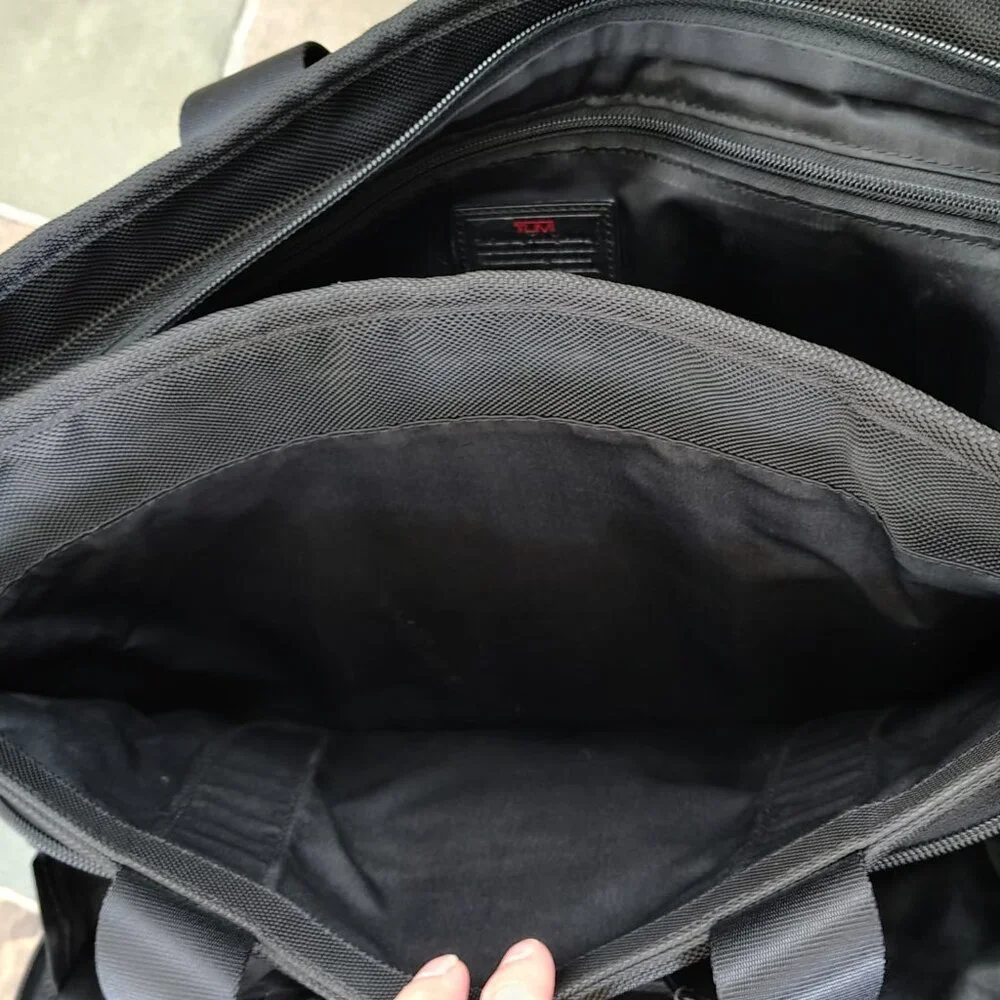Tumi Alpha Organizer Brief Portfolio Black Bag